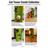 4-Tier Solid Wood Cat Tree with Enclosed Hideaway and Scratch Pad