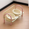Double Pet Bowl Set with Slow-Feed Design and Splash Control