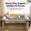 Elevated Three-Sided Faux Leather Dog Bed for Small to Medium Dogs