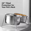 Elevated Pet Bowl Stand with Stainless Steel Bowls