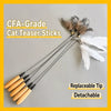 Interactive Cat Wand Toy with Replaceable Feather Heads