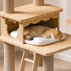 Solid Wood Multi-Level Cat Tree with Hideaways and Platforms