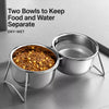 Elevated Pet Bowl Stand with Stainless Steel Bowls