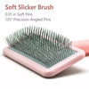 Pet Cushioned Pin Brush for Fluffing and Detangling