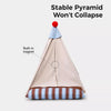 Semi-Enclosed Cotton-Linen Pet Bed Tent for Cats and Small Dogs