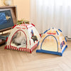 Foldable Semi-Enclosed Pet Tent Bed for Cats and Small Dogs