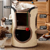 Multi-Level Sisal Barrel Cat Tree with Enclosed Cat Houses