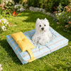 Striped Tatami-Style Pet Bed Mat with Pillow for Cats & Dogs