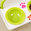 Elevated Double Ceramic Pet Bowl for Cats & Dogs