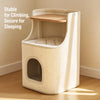 Square Sisal Cat Scratcher Barrel with Cat Resting Area