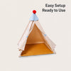 Semi-Enclosed Cotton-Linen Pet Bed Tent for Cats and Small Dogs