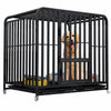 Metal Dog Crate with Removable Tray and Locking Casters