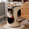 Multi-Level Sisal Barrel Cat Tree with Enclosed Cat Houses