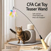 Interactive Cat Wand Toy with Replaceable Feather Heads