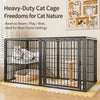 Indoor Metal Pet Playpen with Door and Roof for Cats & Small Dogs
