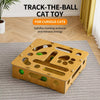 Wooden Cat Maze Toy with Scratch Pad