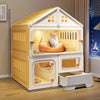 Multi-Level Plastic Cat House with Litter Box Compartment