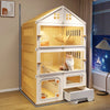 Multi-Level Plastic Cat House with Litter Box Compartment