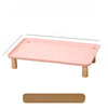 Elevated Pet Feeding Stand with Wooden Legs for Cats and Dogs
