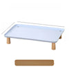 Elevated Pet Feeding Stand with Wooden Legs for Cats and Dogs