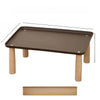 Elevated Pet Feeding Stand with Wooden Legs for Cats and Dogs