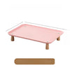 Elevated Pet Feeding Stand with Wooden Legs for Cats and Dogs