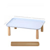 Elevated Pet Feeding Stand with Wooden Legs for Cats and Dogs