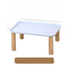 Elevated Pet Feeding Stand with Wooden Legs for Cats and Dogs