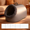 Enclosed Plush Pet Bed with Carry Handle for Cats and Small Dogs