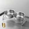 Elevated Pet Bowl Stand with Stainless Steel Bowls