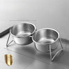 Elevated Pet Bowl Stand with Stainless Steel Bowls