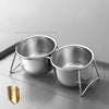 Elevated Pet Bowl Stand with Stainless Steel Bowls
