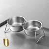 Elevated Pet Bowl Stand with Stainless Steel Bowls