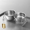 Elevated Pet Bowl Stand with Stainless Steel Bowls