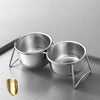 Elevated Pet Bowl Stand with Stainless Steel Bowls