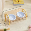 Double Pet Bowl Set with Slow-Feed Design and Splash Control