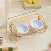 Double Pet Bowl Set with Slow-Feed Design and Splash Control
