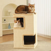 Square Sisal Cat Scratcher Barrel with Cat Resting Area