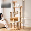 Solid Wood Multi-Level Cat Tree with Hideaways and Platforms