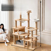 Solid Wood Multi-Level Cat Tree with Hideaways and Platforms