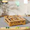 Wooden Cat Maze Toy with Scratch Pad