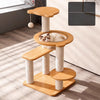 Solid Wood Cat Tree with Cat Houses and Multi-Level Platforms