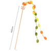 Wooden Cat Teaser Wand with Bell and Colorful Ribbons