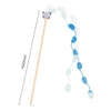 Wooden Cat Teaser Wand with Bell and Colorful Ribbons