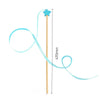 Wooden Cat Teaser Wand with Bell and Colorful Ribbons
