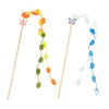 Wooden Cat Teaser Wand with Bell and Colorful Ribbons