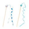 Wooden Cat Teaser Wand with Bell and Colorful Ribbons