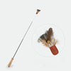 Retractable Cat Teaser Wand with Feather and Plush Attachments