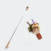 Retractable Cat Teaser Wand with Feather and Plush Attachments