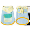 Lightweight Cotton-Linen Dog Vest with Bow Tie for Summer